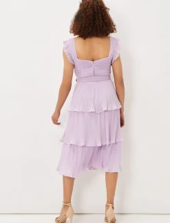 Skyler Pleated Tiered Midi Dress