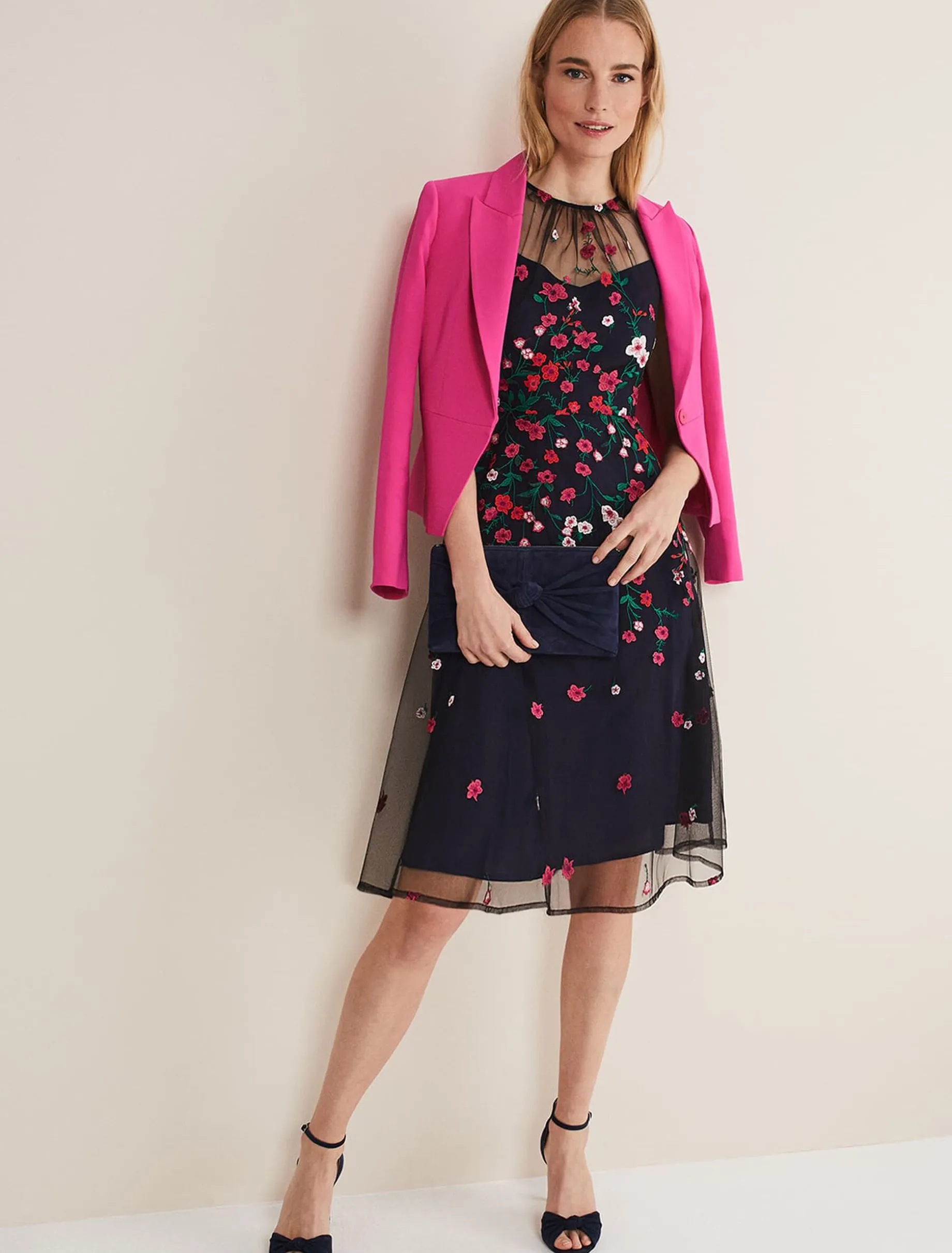 Sloane Mesh Ditsy Floral Dress