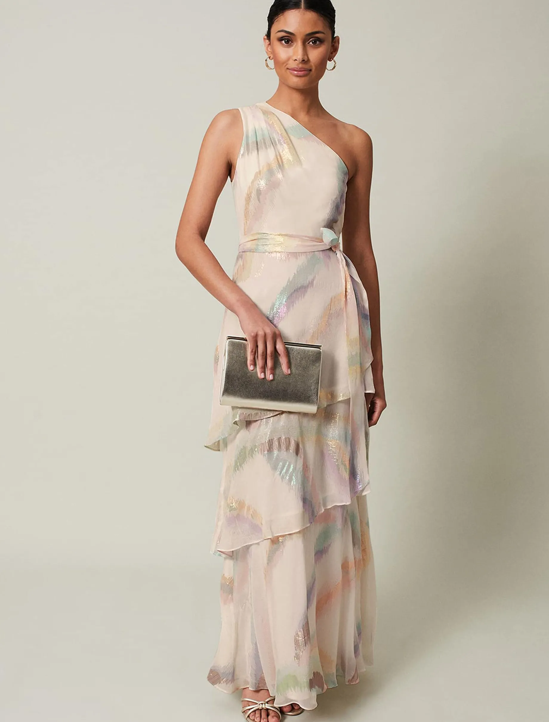 Sonia One Shoulder Silk Maxi Dress