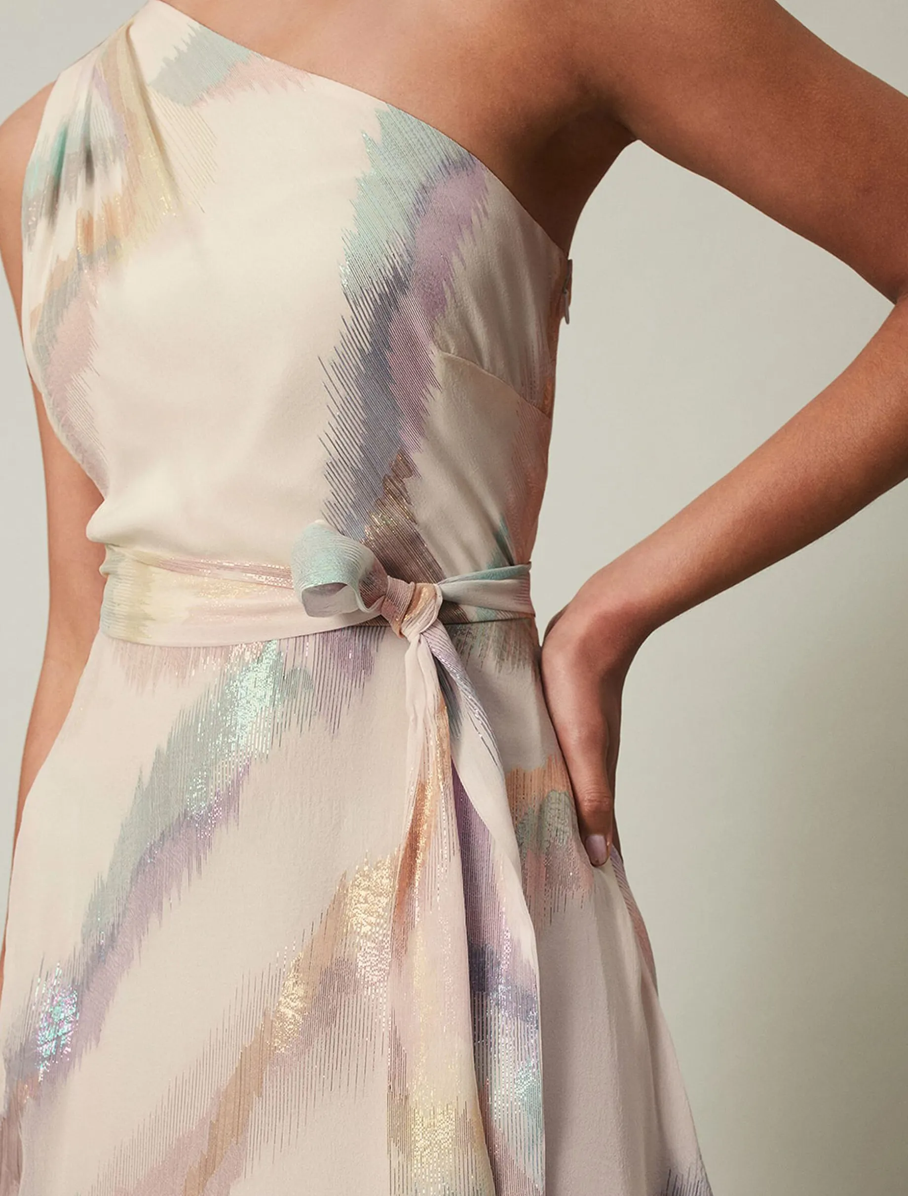 Sonia One Shoulder Silk Maxi Dress