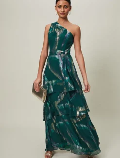 Sonia One Shoulder Silk Maxi Dress