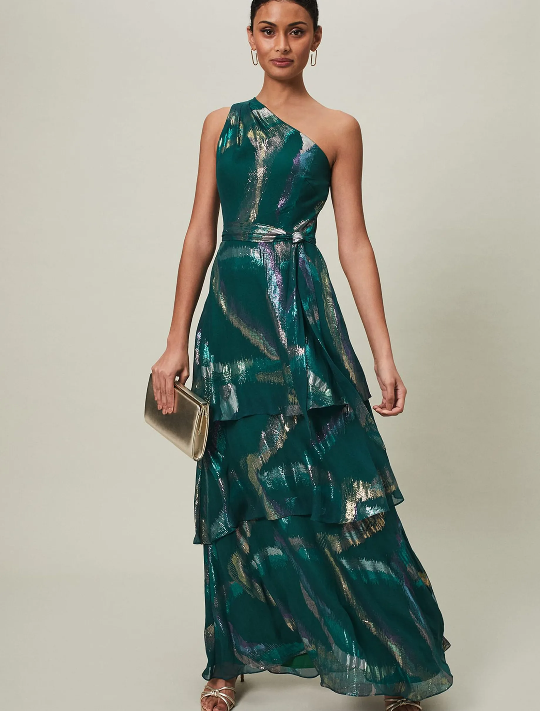 Sonia One Shoulder Silk Maxi Dress