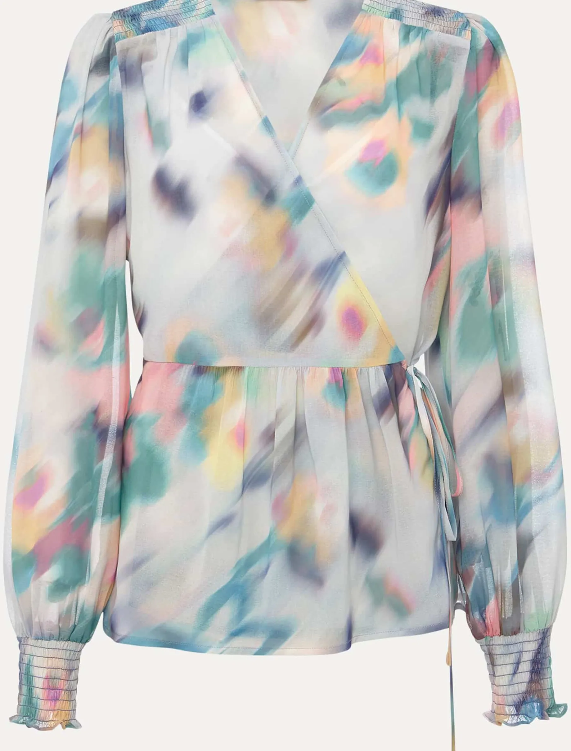 Sonya Printed Wrap Blouse