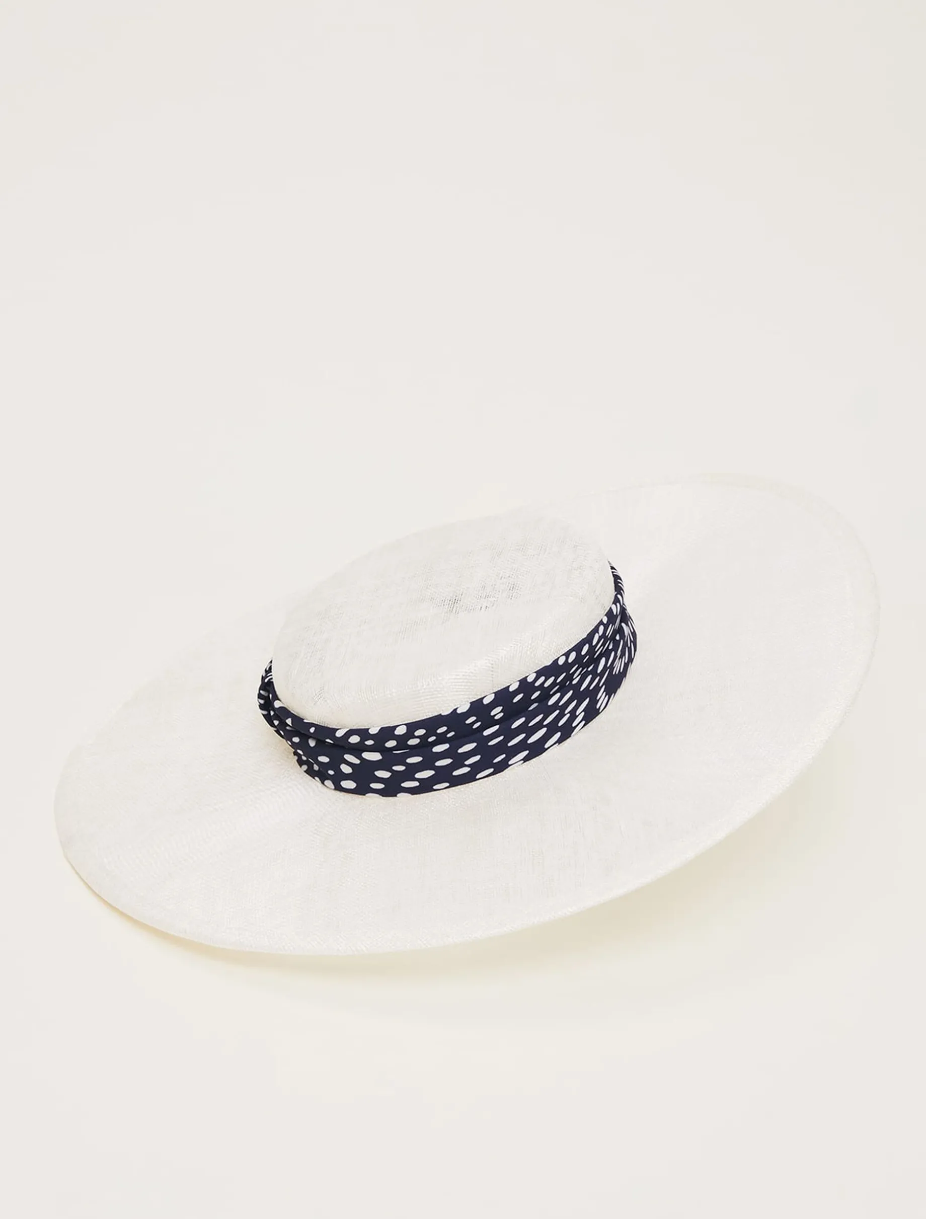 Spot Trim Boater Fascinator