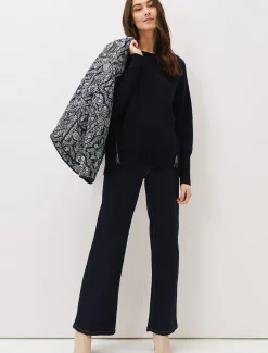 Steph Zip Detail Wool Blend Jumper