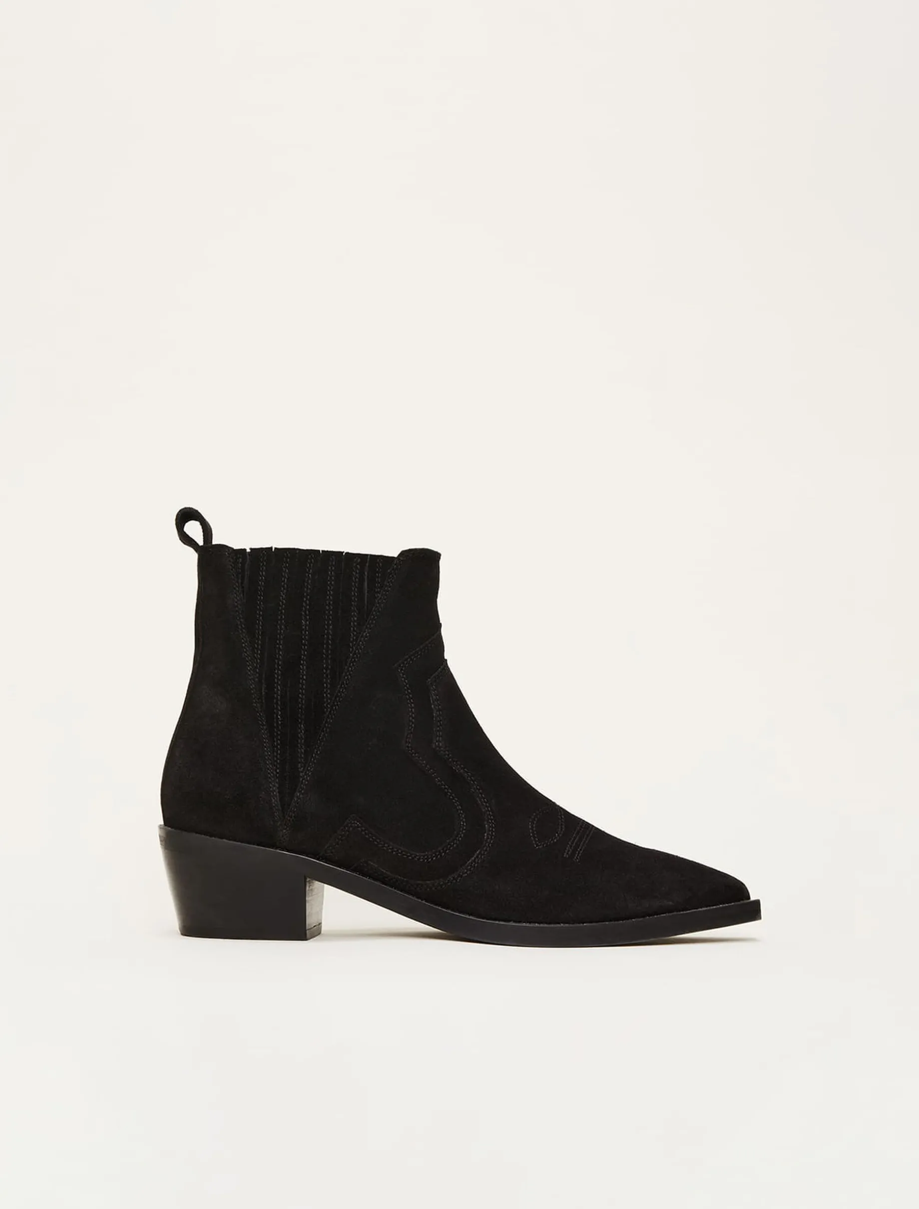 Stitch Detail Suede Ankle Boot