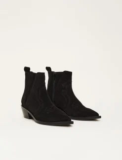 Stitch Detail Suede Ankle Boot