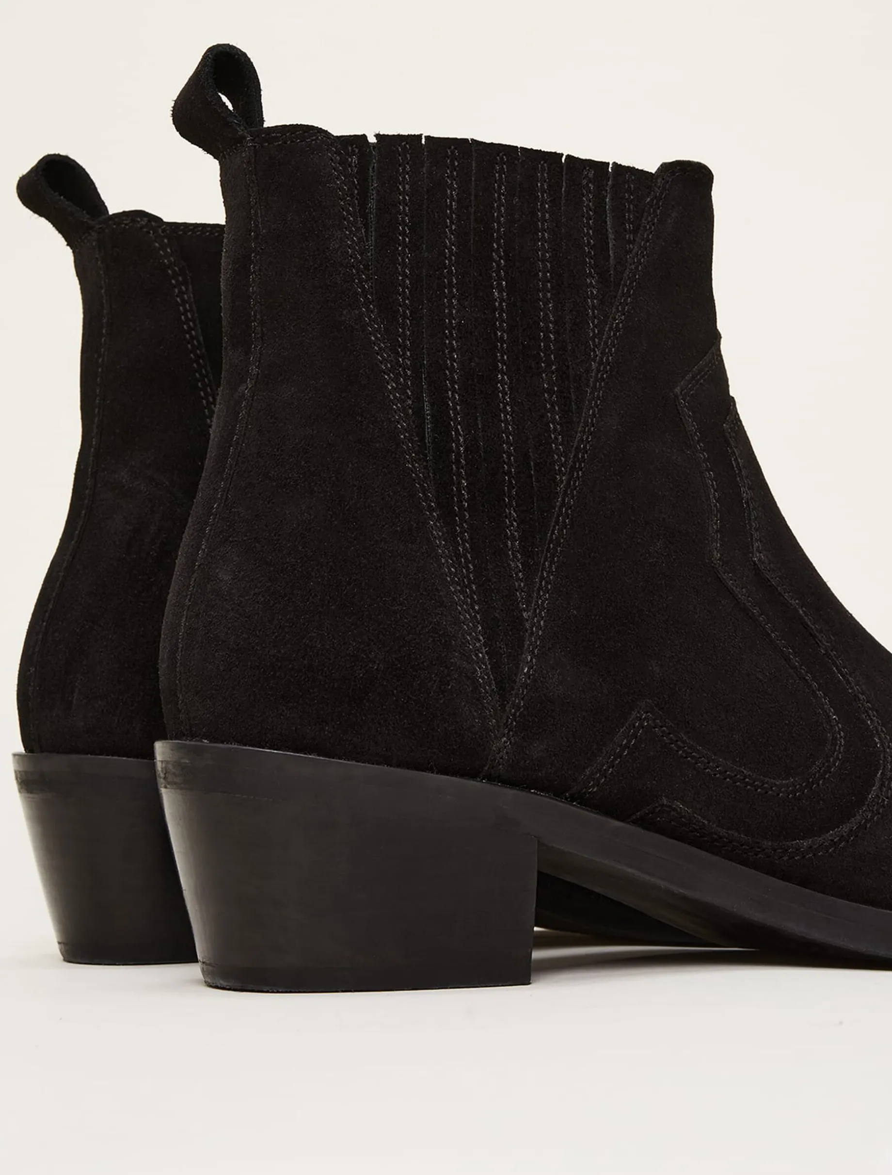 Stitch Detail Suede Ankle Boot