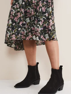 Stitch Detail Suede Ankle Boot