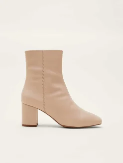 Stitched Leather Ankle Boot