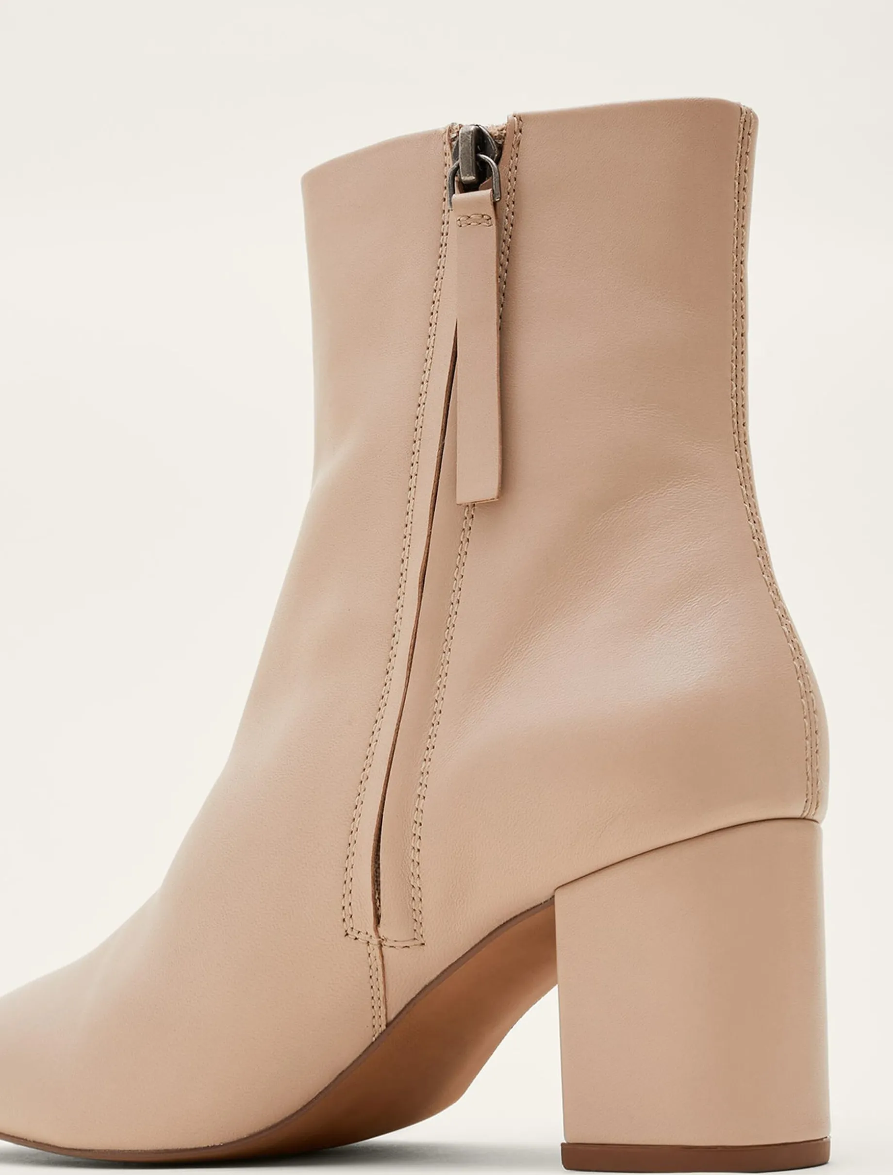 Stitched Leather Ankle Boot