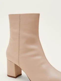 Stitched Leather Ankle Boot