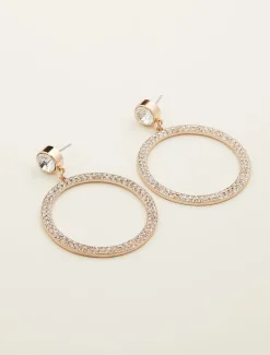 Stone Circle Drop Earring