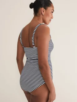 Striped Ribbed Swimsuit