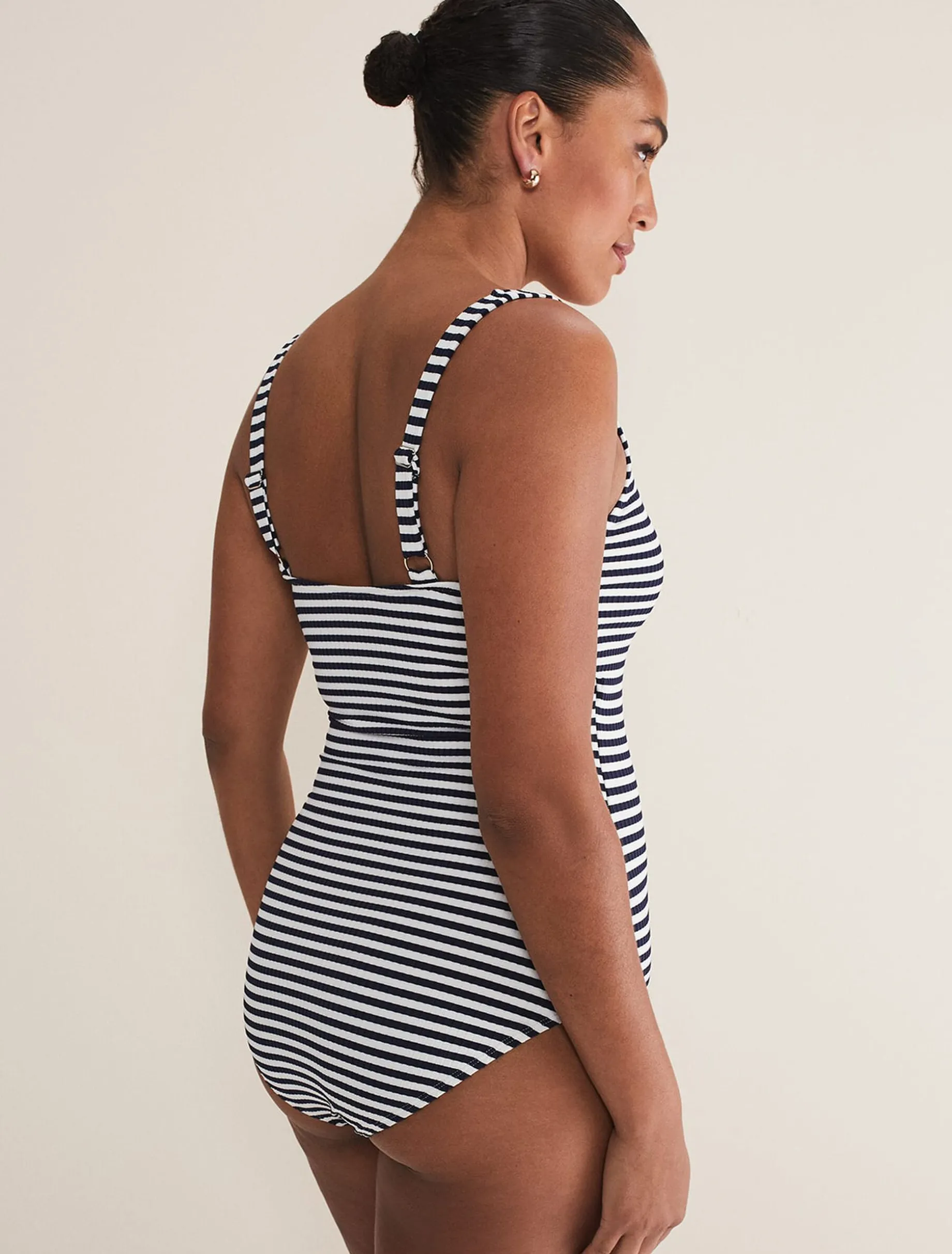 Striped Ribbed Swimsuit