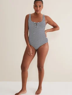 Striped Ribbed Swimsuit