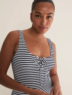 Striped Ribbed Swimsuit