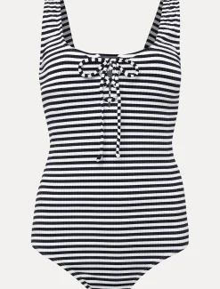 Striped Ribbed Swimsuit