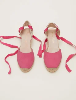 Suede Ankle Tie Espadrille Shoes