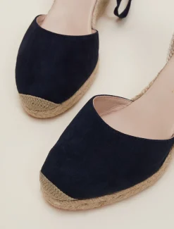 Suede Ankle Tie Espadrille Shoe