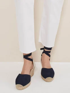 Suede Ankle Tie Espadrille Shoe