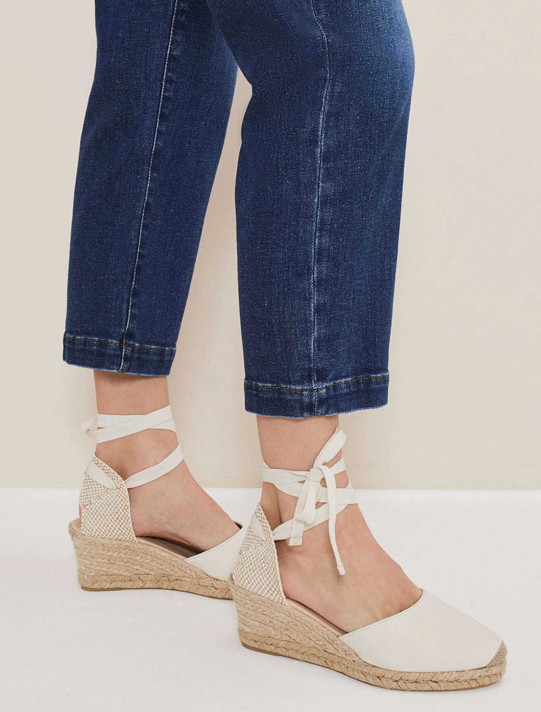 Suede Ankle Tie Espadrille Shoe