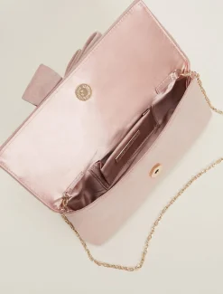 Suede Bow Front Clutch