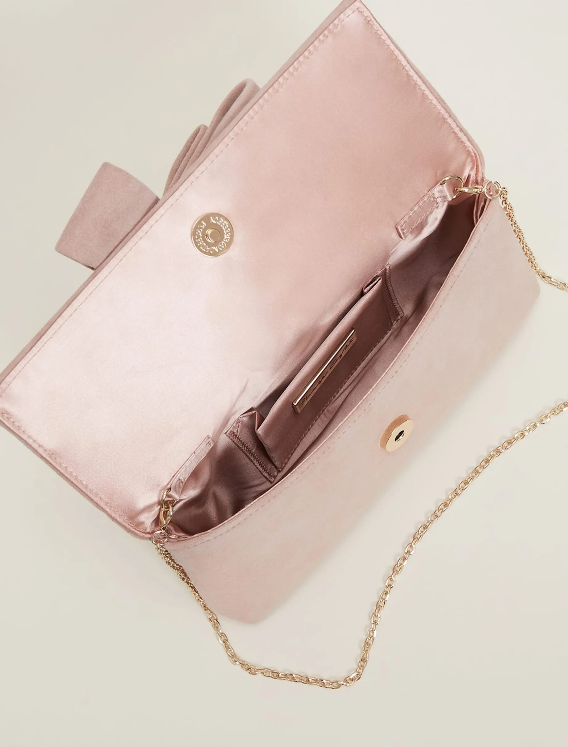 Suede Bow Front Clutch