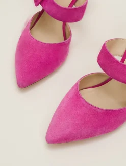 Suede Buckle Backless Heel