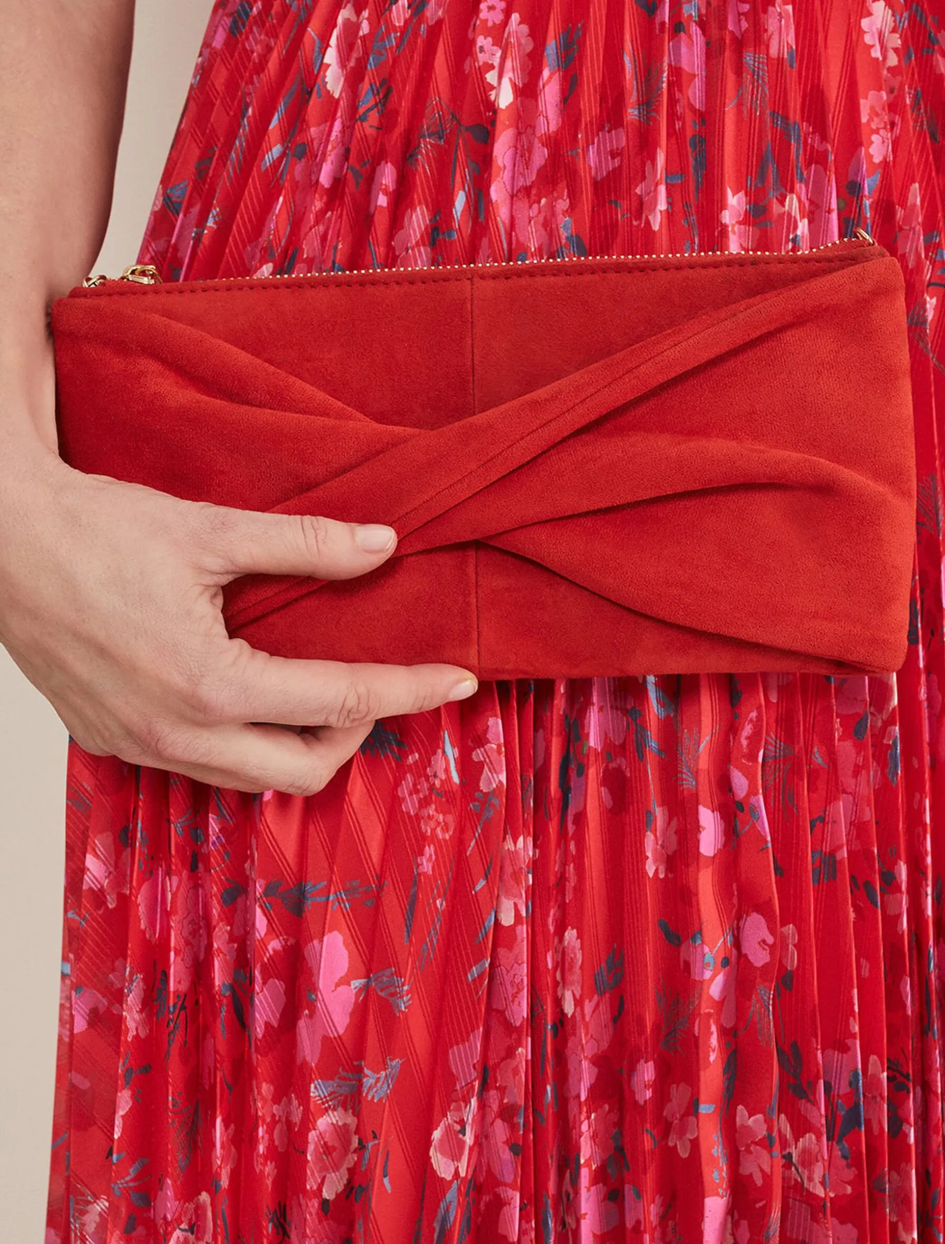 Suede Clutch Bag
