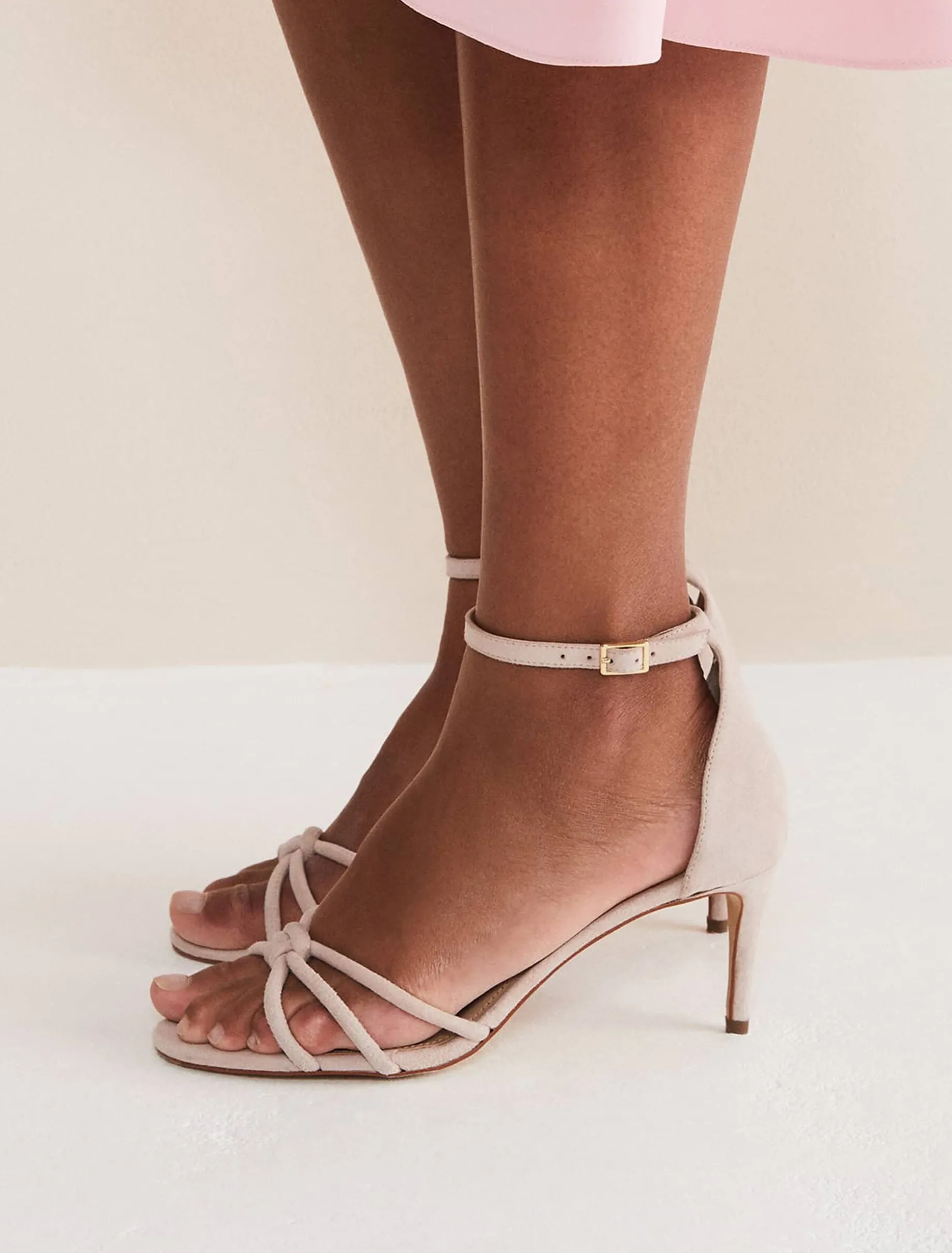 Suede Knotted Barely There Sandal