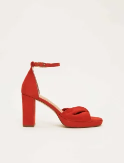 Suede Open Toe Heels