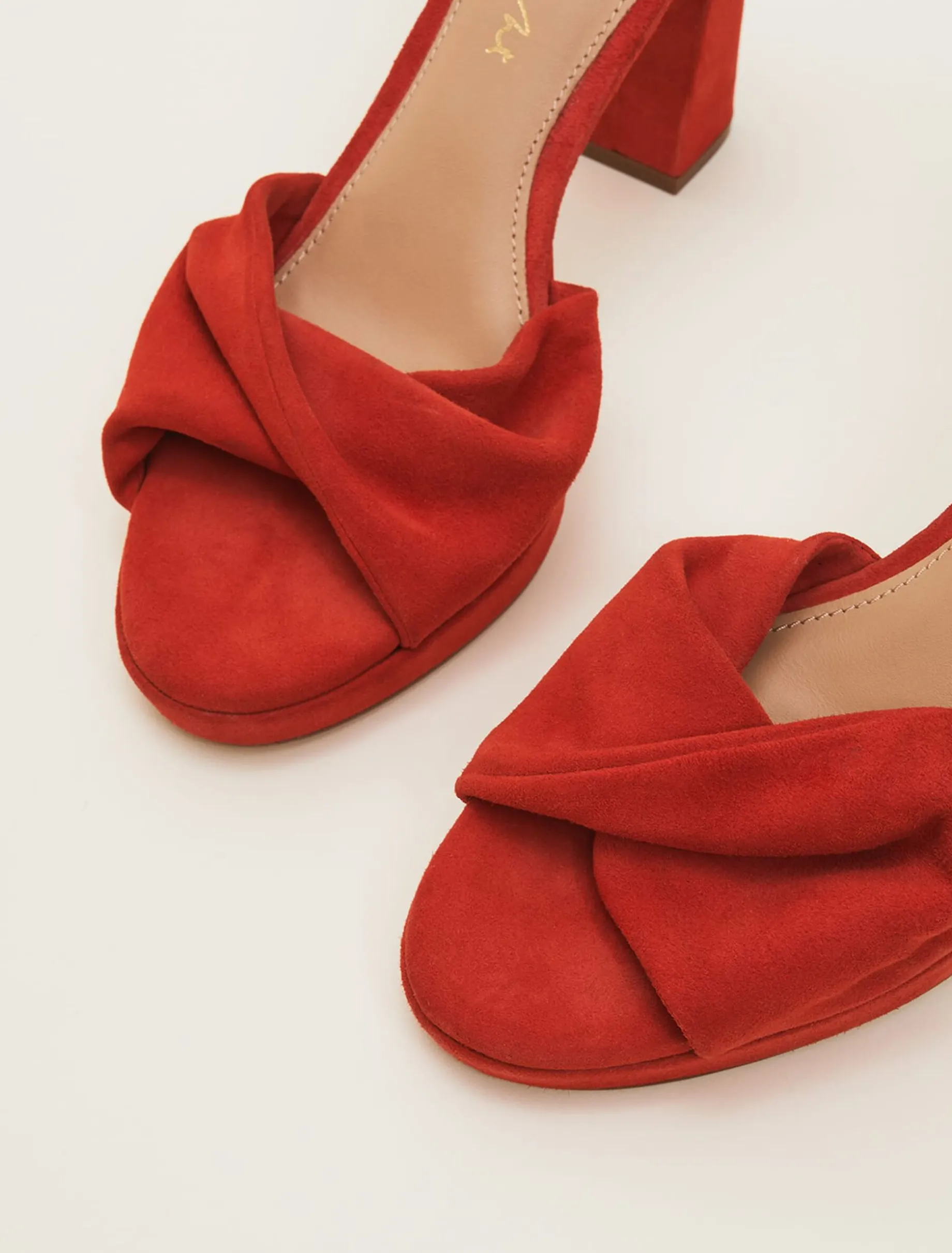 Suede Open Toe Heels