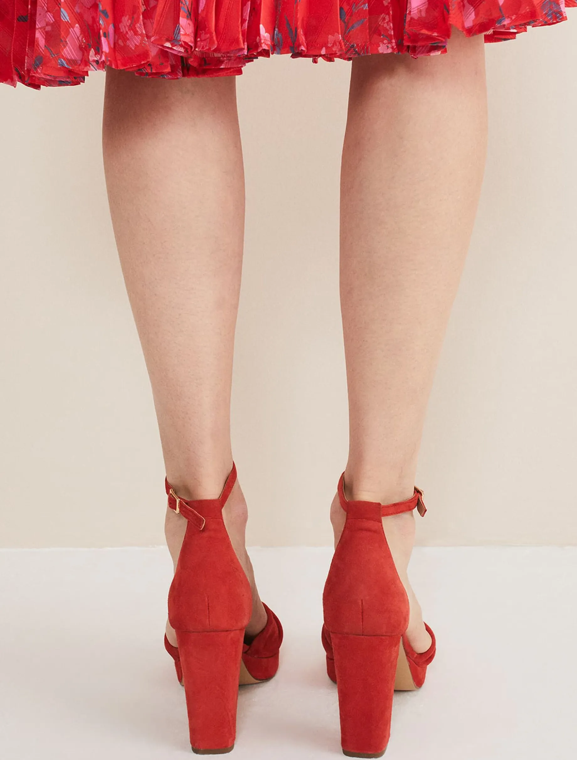 Suede Open Toe Heels