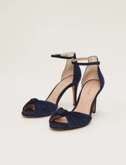 Suede Open Toe Heels