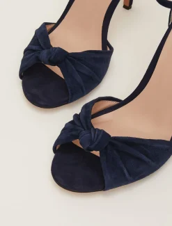 Suede Open Toe Heels