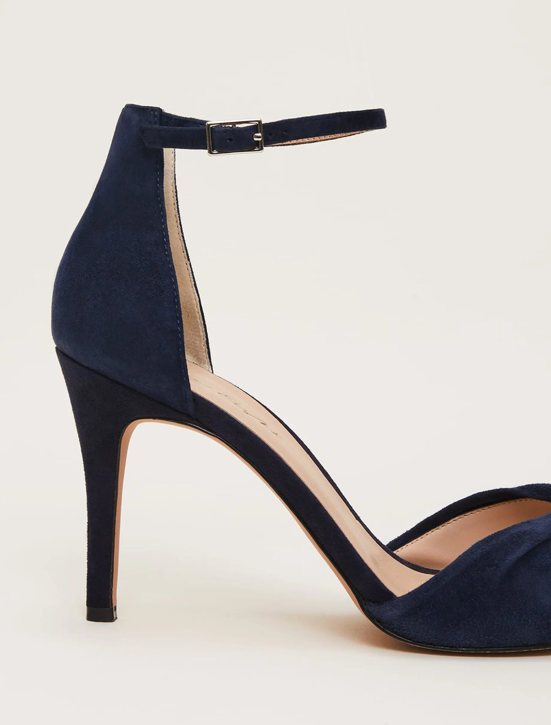 Suede Open Toe Heels