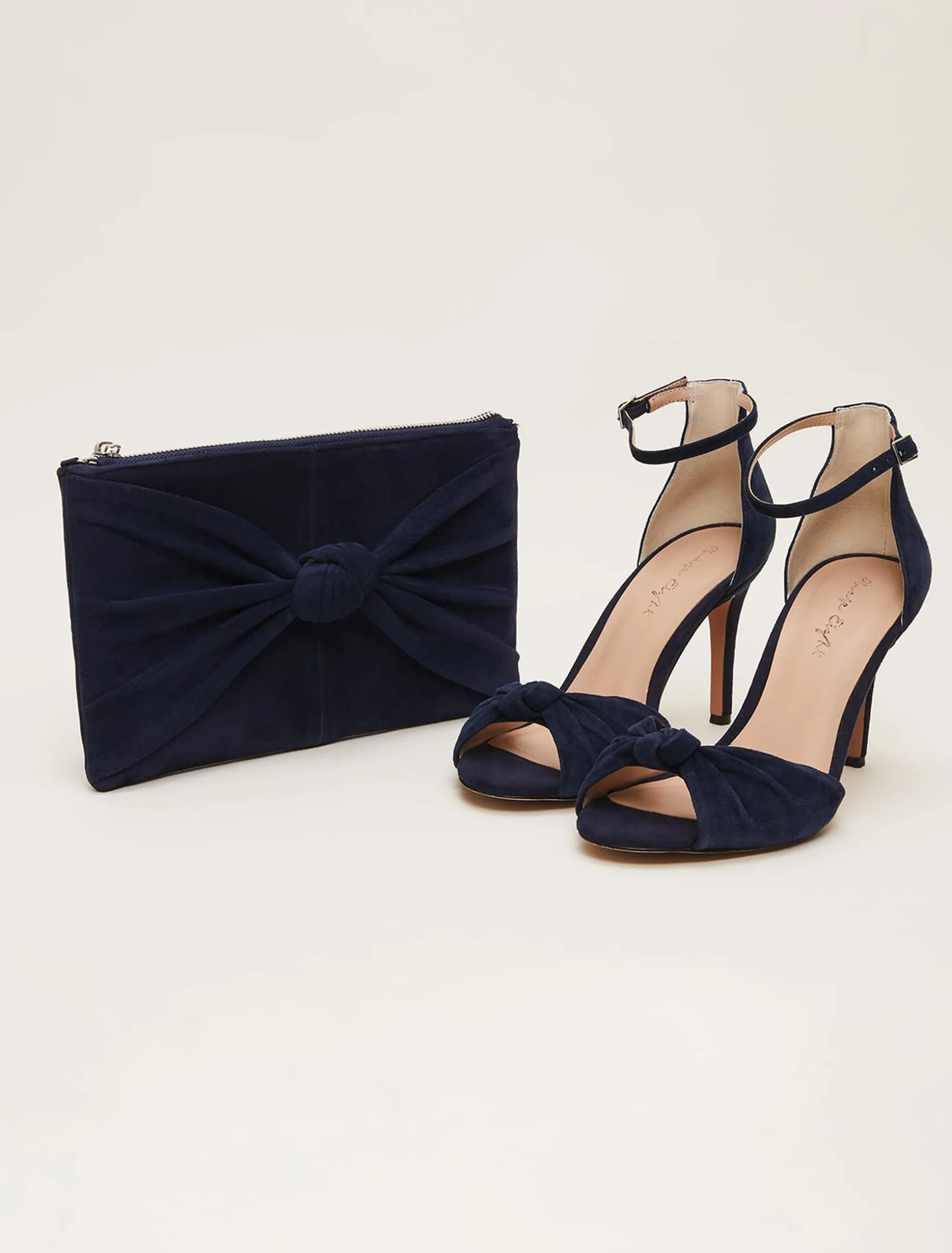 Suede Open Toe Heels