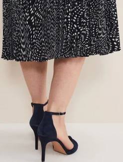 Suede Open Toe Heels