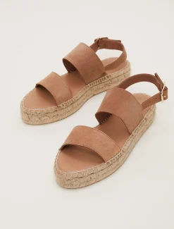 Suede Strap Flat Espadrille Shoe