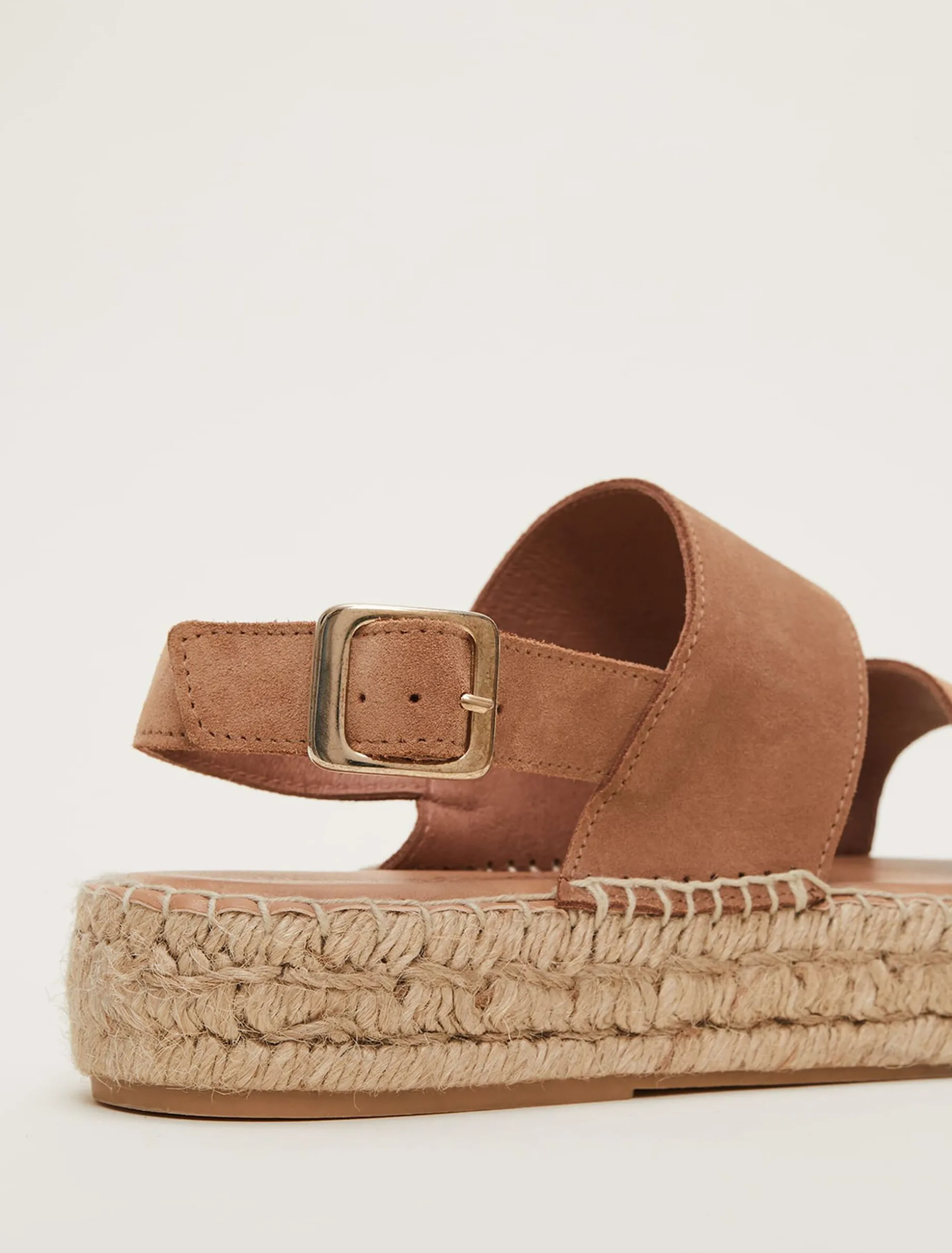 Suede Strap Flat Espadrille Shoe