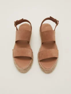 Suede Strap Flat Espadrille Shoe