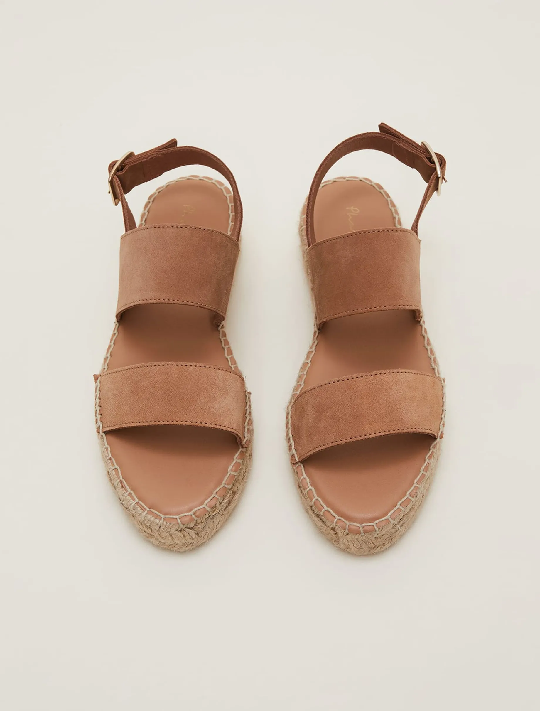 Suede Strap Flat Espadrille Shoe