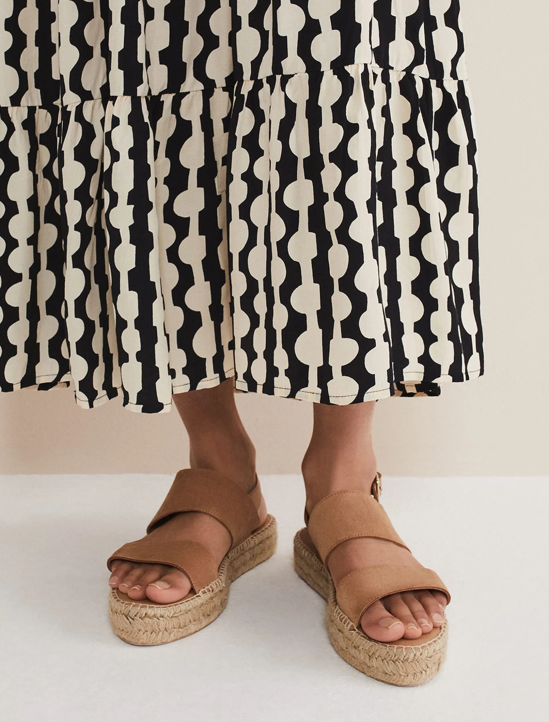 Suede Strap Flat Espadrille Shoe