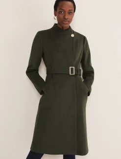 Susie Collarless Wrap Coat
