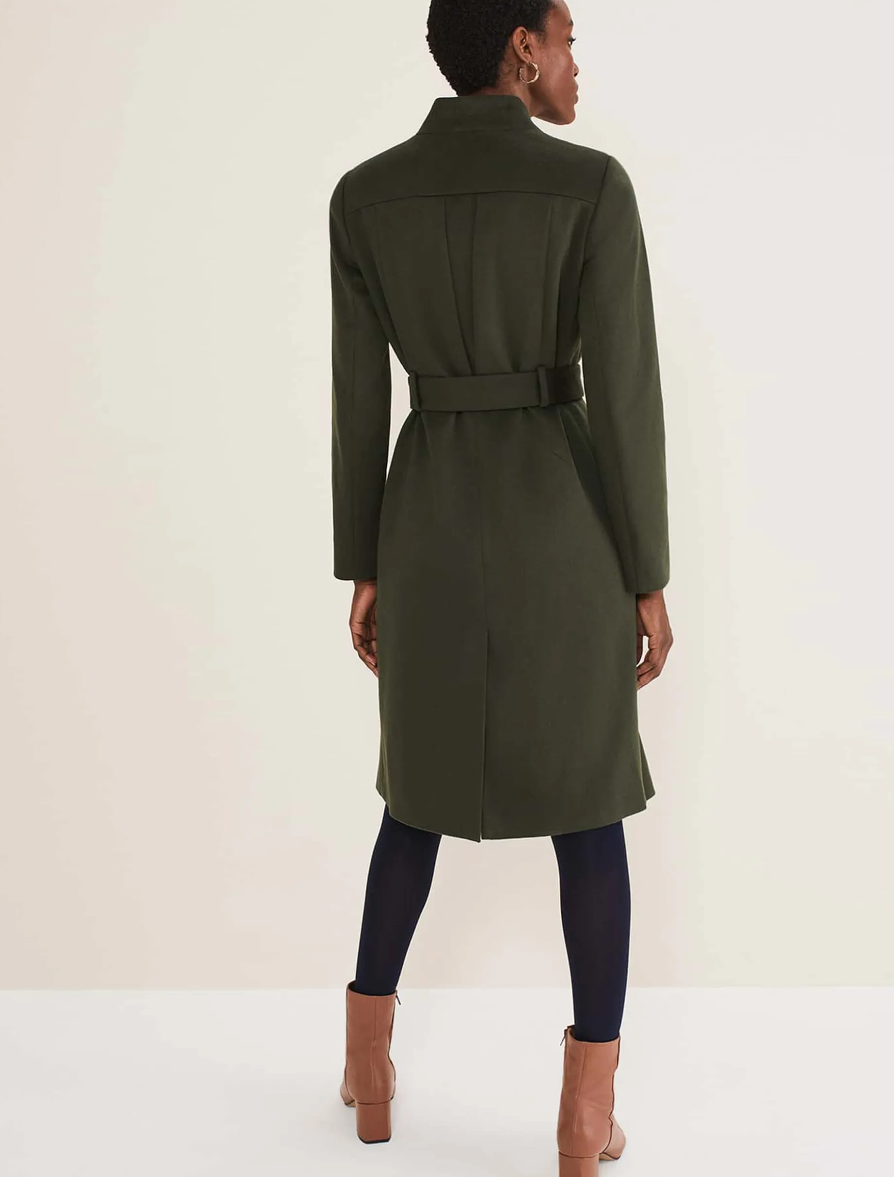 Susie Collarless Wrap Coat