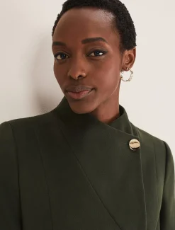 Susie Collarless Wrap Coat