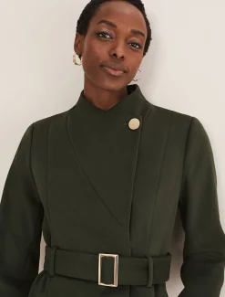 Susie Collarless Wrap Coat