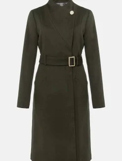 Susie Collarless Wrap Coat