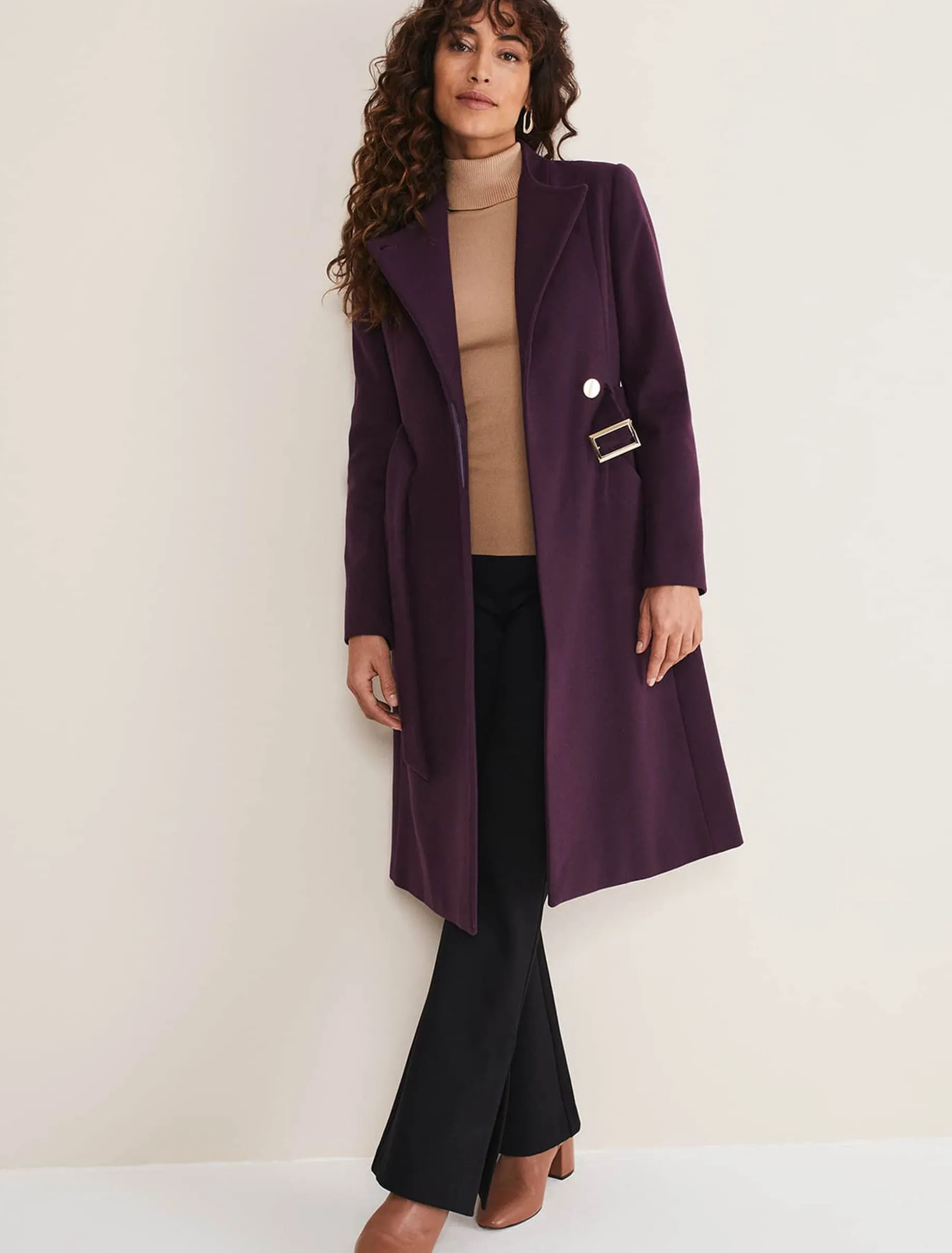 Susie Collarless Wrap Coat